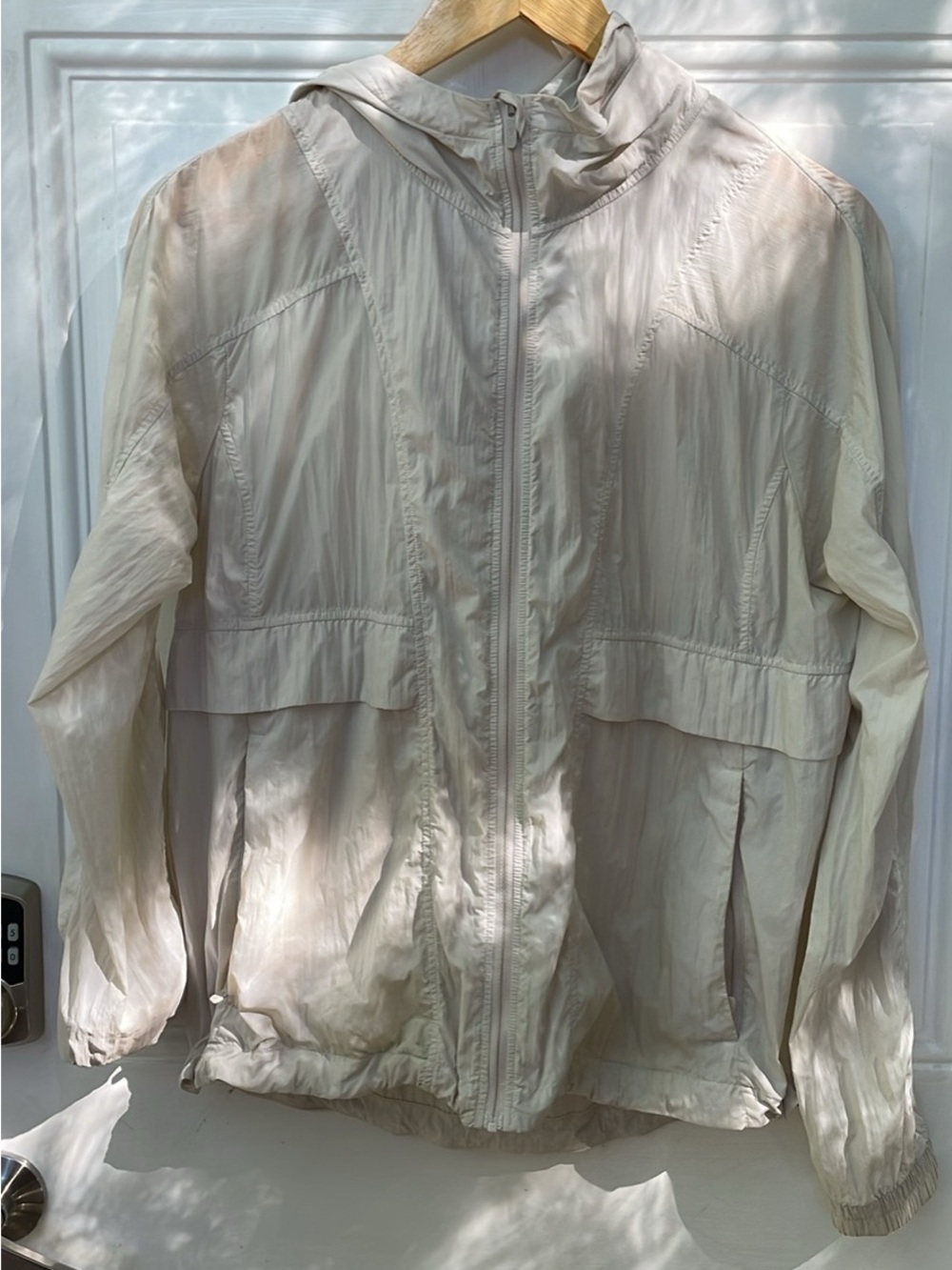 lululemon athletica Light Cream Hooded Bomber Jacket